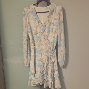 Suzy Shier Fully Lined Chiffon Dress With Ruffles